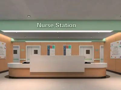 Hospital corridor 3D model