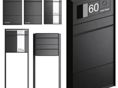 GOETHE overhead mailbox with newspaper compartment 3D model