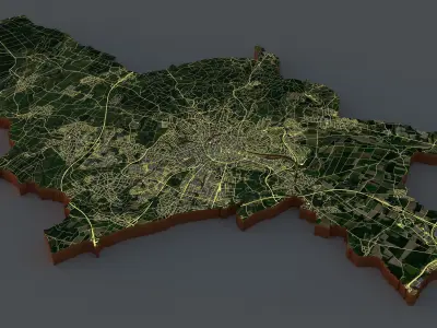 Aachen terrain city 3D model