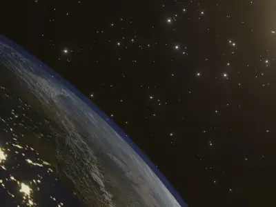 Realistic Earth optimized for real-time-rendering 3D model