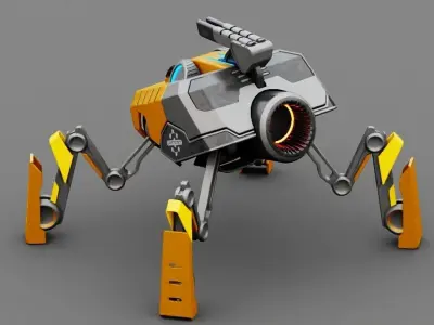 Combat Droid rigged 3D model get