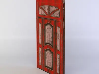 Door cabinet with Low-poly 3D model