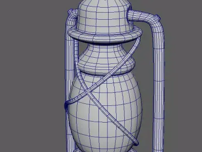 Old Kerosene Lamp  Low-poly 3D model