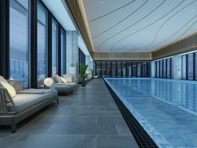 swimming pool Low-poly 3D model