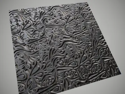 Metal with pattern pbr material Texture