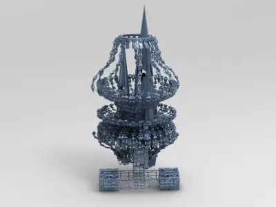 Sci fi swarm bridgeway 4 Low-poly 3D model