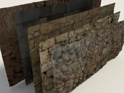 Scanned Wall Collection Pack 3D model