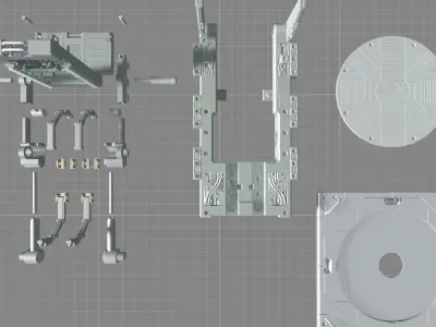 MHB08FMC-Full Mechanic Detail Mech Hangar Customizable Display 3D print model