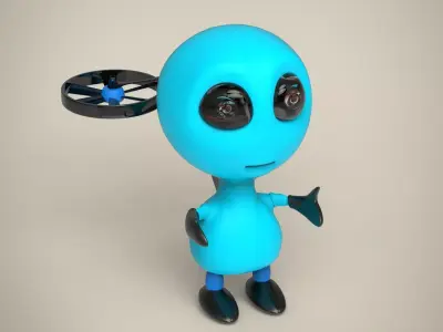 Alien robot Low-poly 3D model