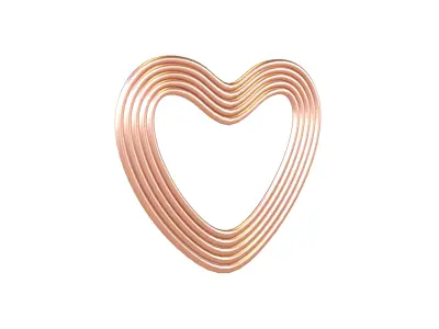 Line Heart Icon v1 013 Low-poly 3D model