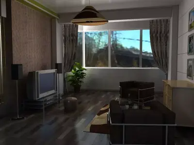 tv room 3D model purchase