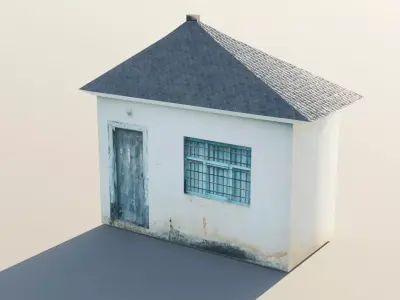 Exterior of an Abandoned House Low-poly 3D model