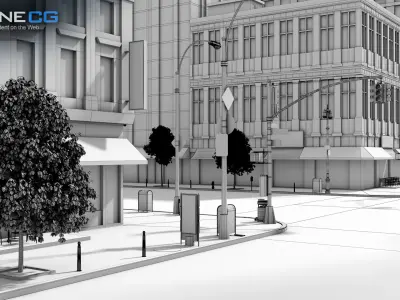 NYC - 8 Blocks - 68 Buildings V2 Low-poly 3D model