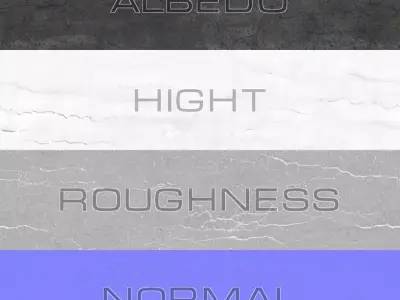 Asphalt 01 cracked PBR Low-poly 3D model