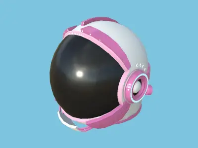 Astronaut Helmet 06 - Pink Female - Character Design Fashion Low-poly 3D model