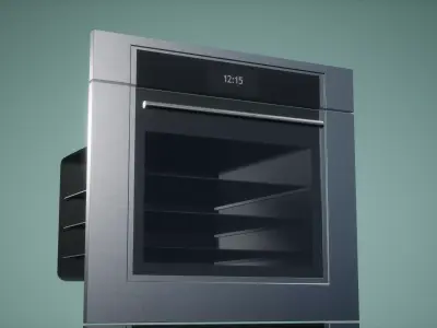 Oven Low Poly Game Ready double with two doors Low-poly 3D model