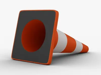 Traffic Cone Low-poly 3D model 40