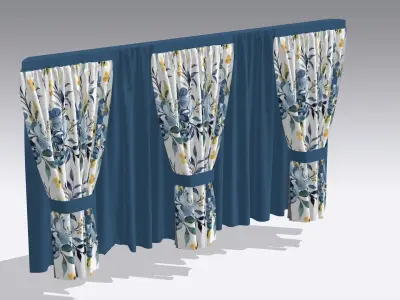 Curtain Low-poly 3D model