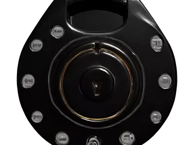 Sleek Metallic Combination Padlock Low-poly 3D model