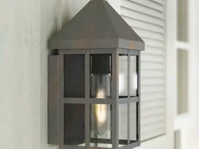 Weathersby Seeded Glass Outdoor Wall Lantern Low-poly 3D model