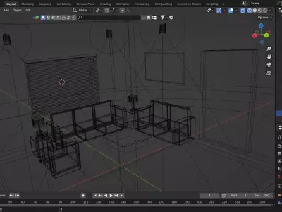 Living Room Interior Free low-poly 3D model