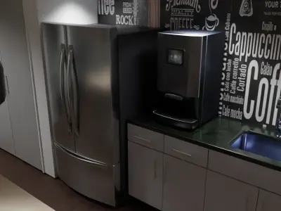 Office Scene - Low poly furnished  3D model