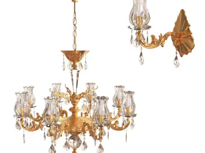 Classic Chandelier 001 3D model