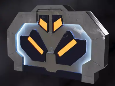 Sci-Fi Ship Big Double Doors 1 3D model