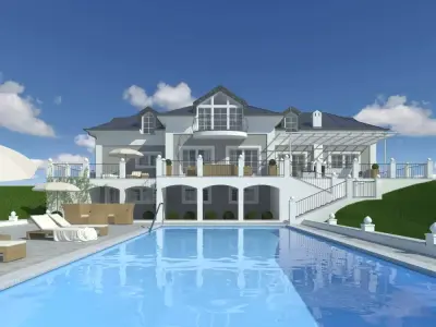 Mansion with Swimming Pool 3D model
