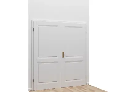 Interior Door Classic double Low-poly 3D model