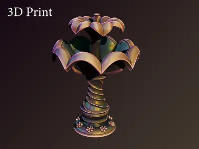 fountain 3d print flower 3D print model