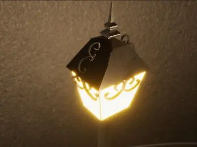 Street Lamp Low-poly 3D model 18