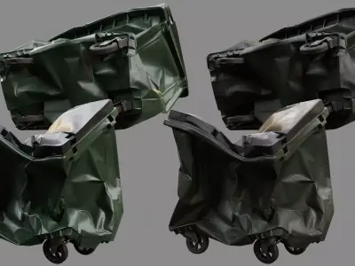 Crushed Trash Container 06 3D model