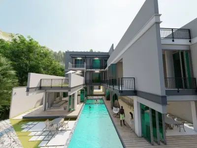 Casa Scene-villa-modern house 3D model 62