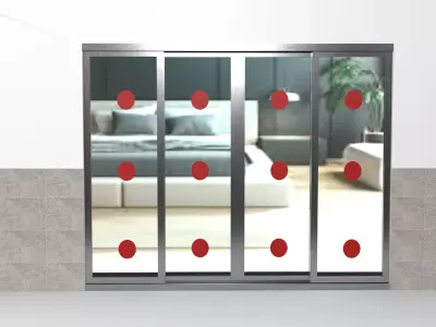 Modern Sliding Door 3D Model Architectural Glass Door 3D model