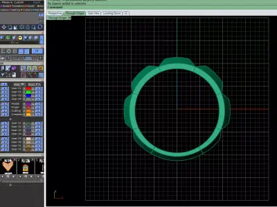 Facet Crown Gold Ring 3D print model