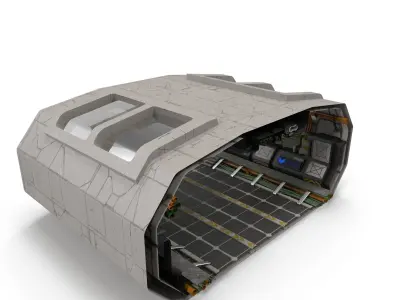 Sci Fi Corridor BIG Low-poly 3D model
