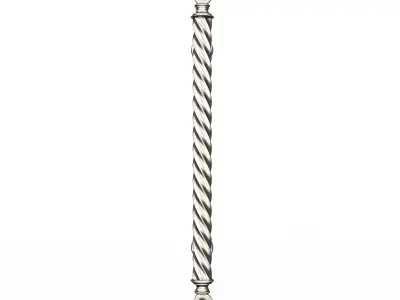 Classic Door Handle 07 Chrome Low-poly 3D model