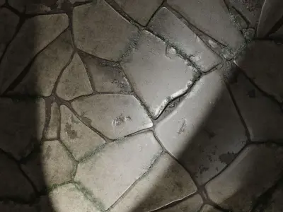 Paving Stone Medievil Worn and Mossy PBR Texture Texture