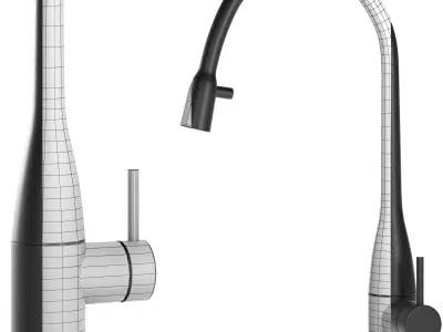 KWC EVE Lever mixer Pull out aerator covered 3D model