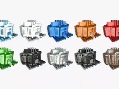 10 SciFi Banks A Collection - Sci Fi Exterior Design 3D Model Pack