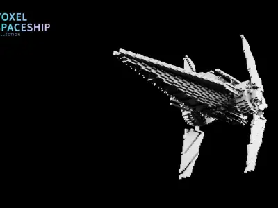 3D model VOXEL SPACESHIP Collection 5 3D model