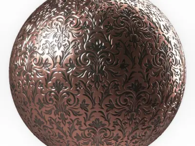 Metal Materials 8- Ornament Metal panels - Sbsar Pbr 4k Seamless 3D model