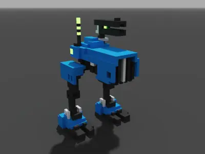 voxel or pixel robot -minecraft 3D model