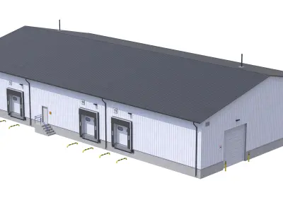 Industrial Building 8  Low-poly 3D model