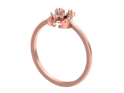 Solitaire Wedding Engagement Women Band Rings 3D print model