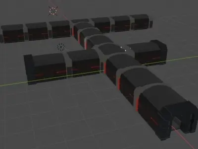 Sci-fi hallway 3D model