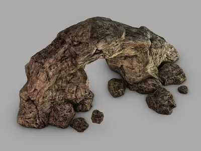 Cave entrance Low-poly 3D model