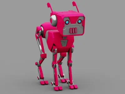 Robot dog  rigged 3D model