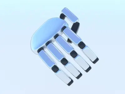 Robot Hand Animated Rigged 3D SciFi Low-poly 3D model